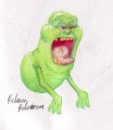 Catgir's Slimer in colored pencils